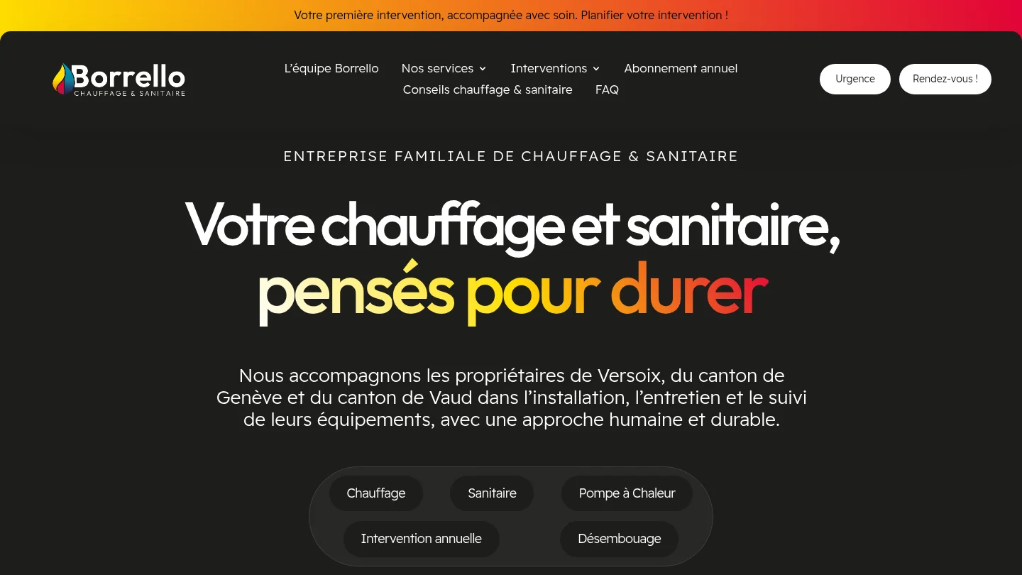 Capture de la page d’accueil de Borrello